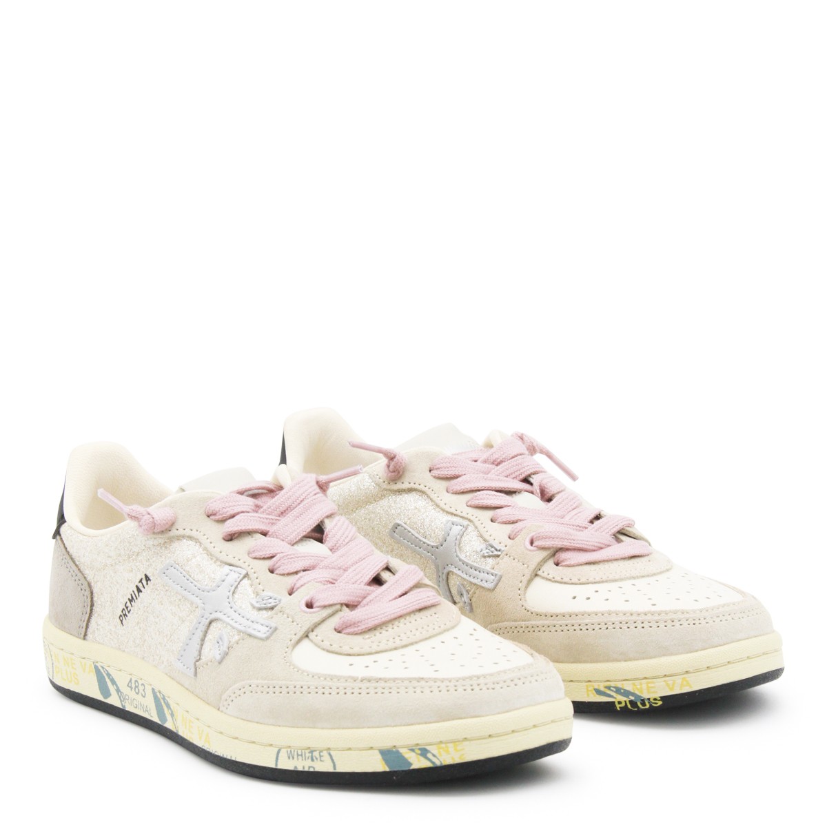 BEIGE LEATHER BASKET CLAYD SNEAKERS