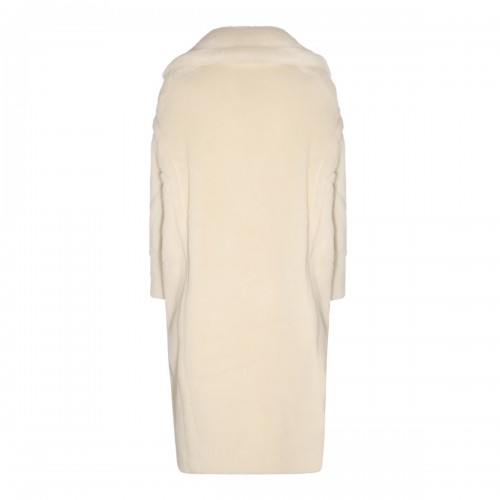 WHITE WOOL TEDGIRL COAT