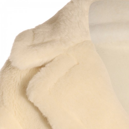 WHITE WOOL TEDGIRL COAT