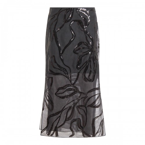 BLACK SILK SKIRT