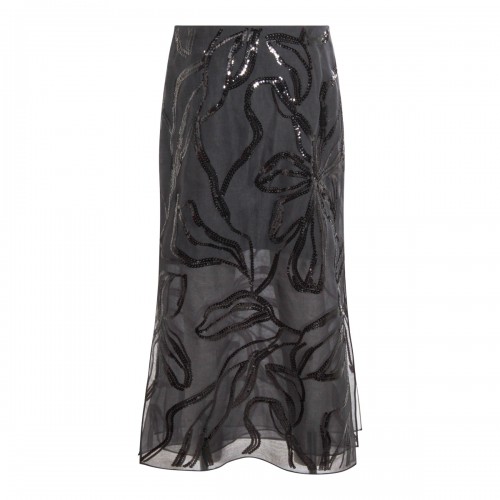BLACK SILK SKIRT