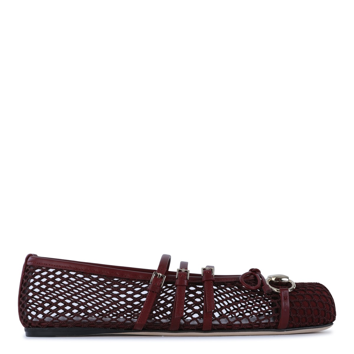 RED ANCORA LEATHER FLATS