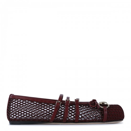 RED ANCORA LEATHER FLATS