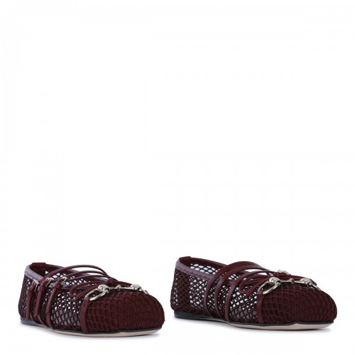 RED ANCORA LEATHER FLATS