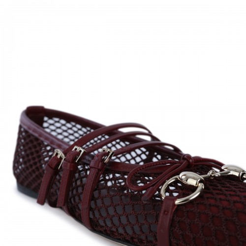 RED ANCORA LEATHER FLATS