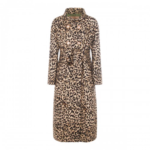 LEOPARD WOOL COAT