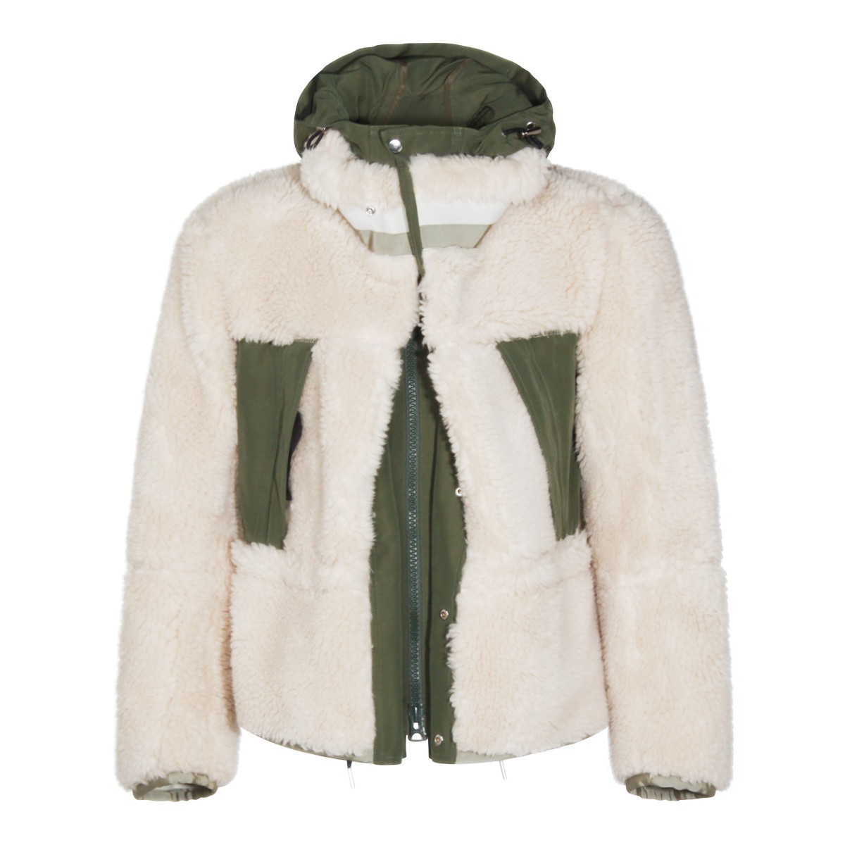 CREAM AND GREEN CASUAL JACKET