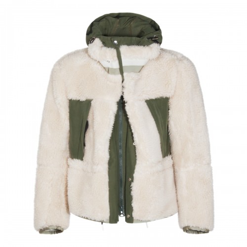 CREAM AND GREEN CASUAL JACKET