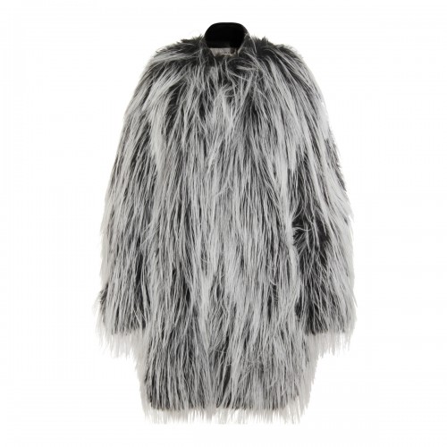 BLACK AND WHITE ADESSO1234 FUR JACKET