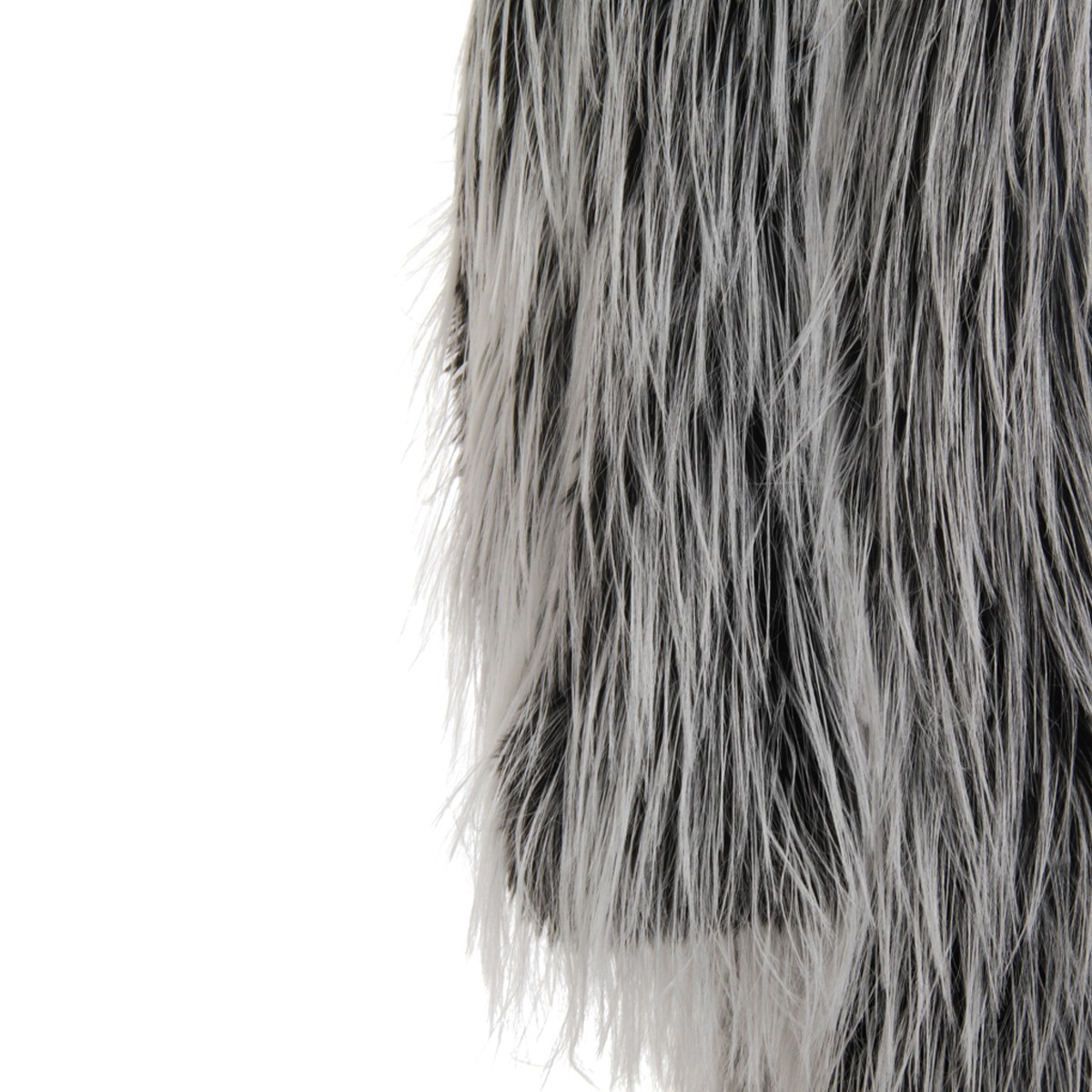 BLACK AND WHITE ADESSO1234 FUR JACKET