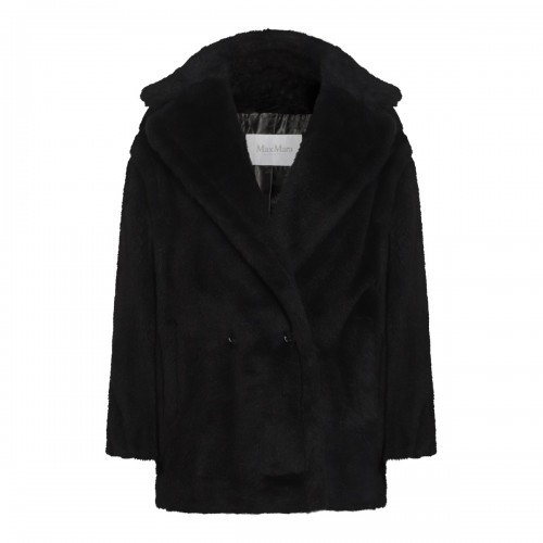 BLACK WOOL OLGA COAT