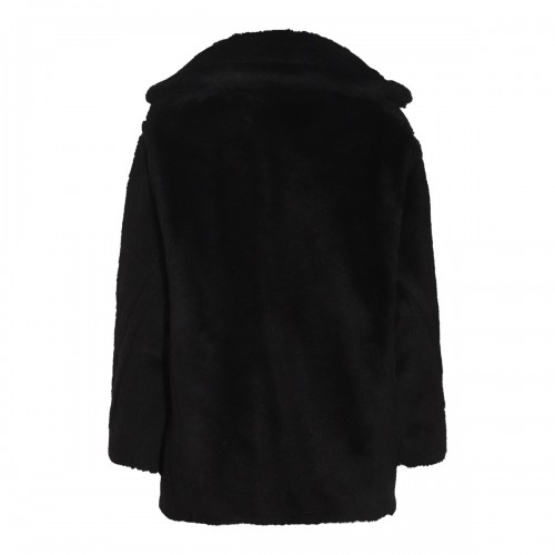 BLACK WOOL OLGA COAT