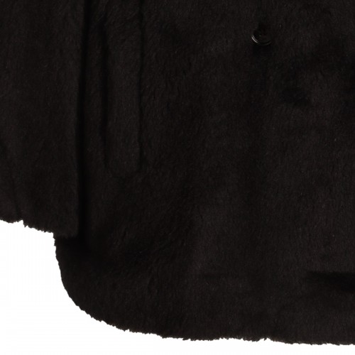 BLACK WOOL OLGA COAT