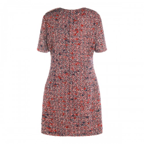 BLUE AND RED WOOL DRESS