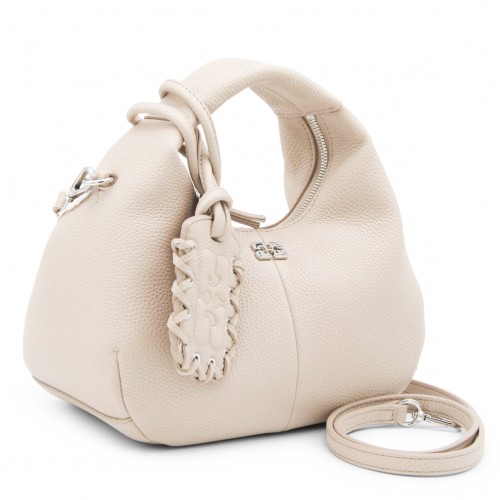 WHITE LEATHER TOP HANDLE BAG