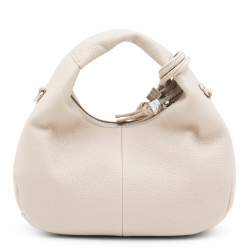 WHITE LEATHER TOP HANDLE BAG