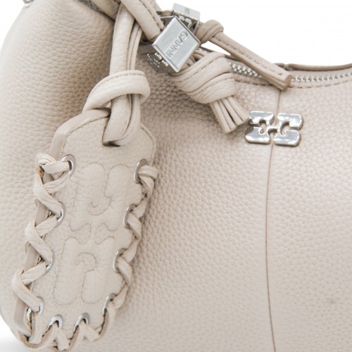 WHITE LEATHER TOP HANDLE BAG