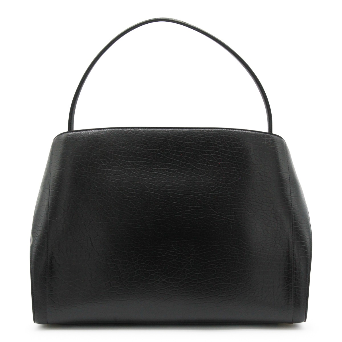 BLACK LEATHER HUG M SHOULDER BAG