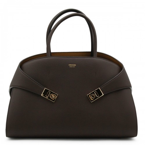 BROWN LEATHER HUG TH M TOP...