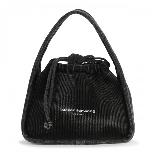 BLACK COTTON SATCHEL