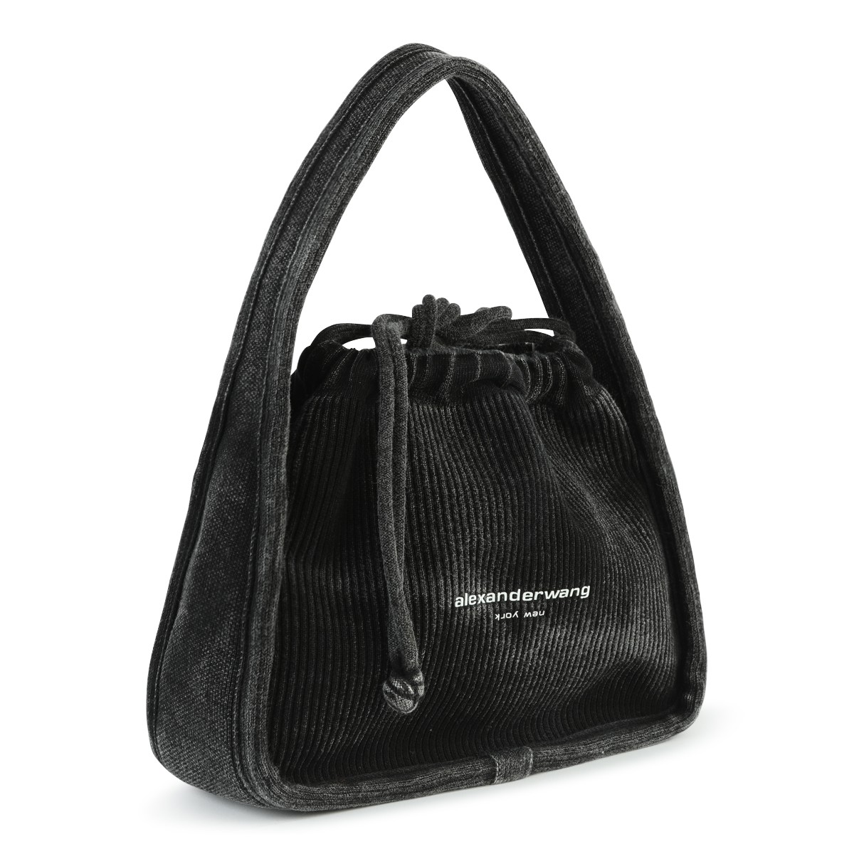 BLACK COTTON SATCHEL