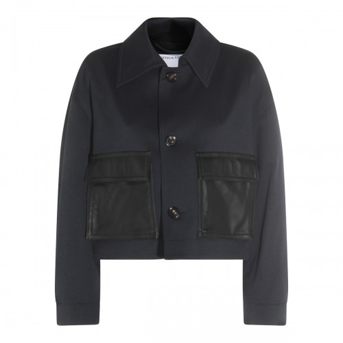BLUE COTTON CASUAL JACKET