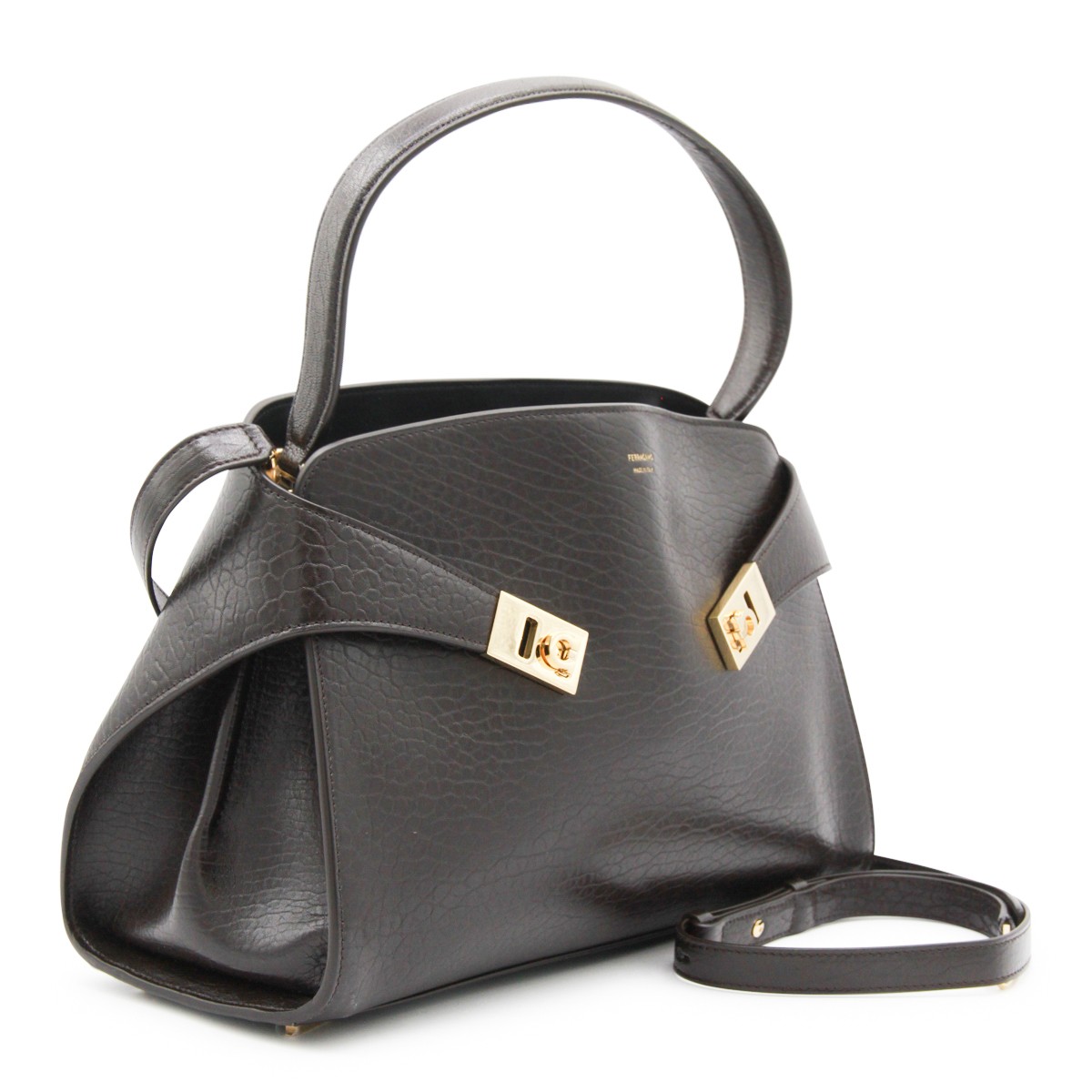 BLACK LEATHER HUG S SHOULDER BAG BLACK LEATHER HUG S SHOULDER BAG
