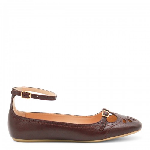 DARK PURPLE LEATHER FLATS