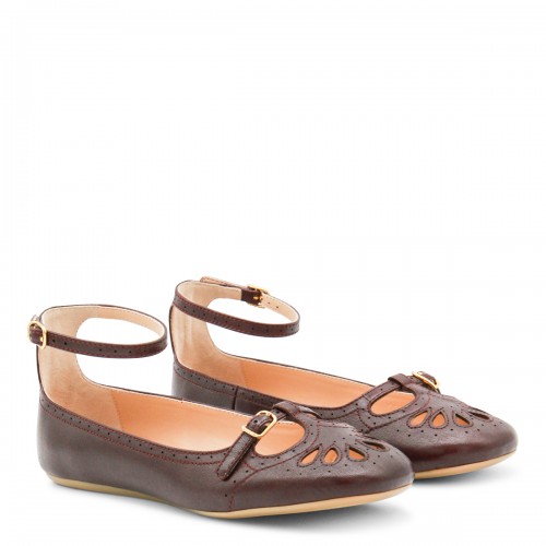 DARK PURPLE LEATHER FLATS