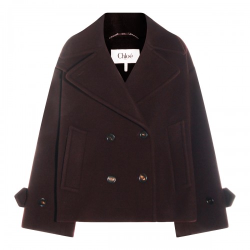 DARK PURPLE WOOL COAT