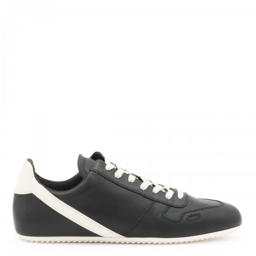BLACK LEATHER MINIMAL SNEAKERS