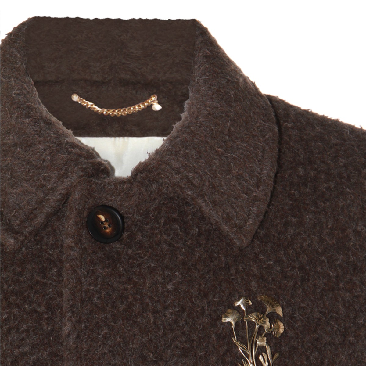 DARK BROWN COTTON COAT