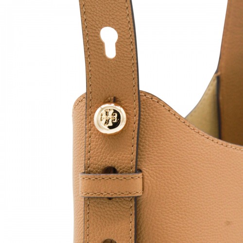 LIGHT BROWN LEATHER HOBO ROMY SMALL SHOULDER BAG