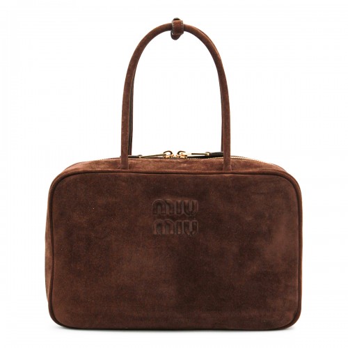 DARK BROWN LEATHER BEAU LARGE TOP HANDLE BAG