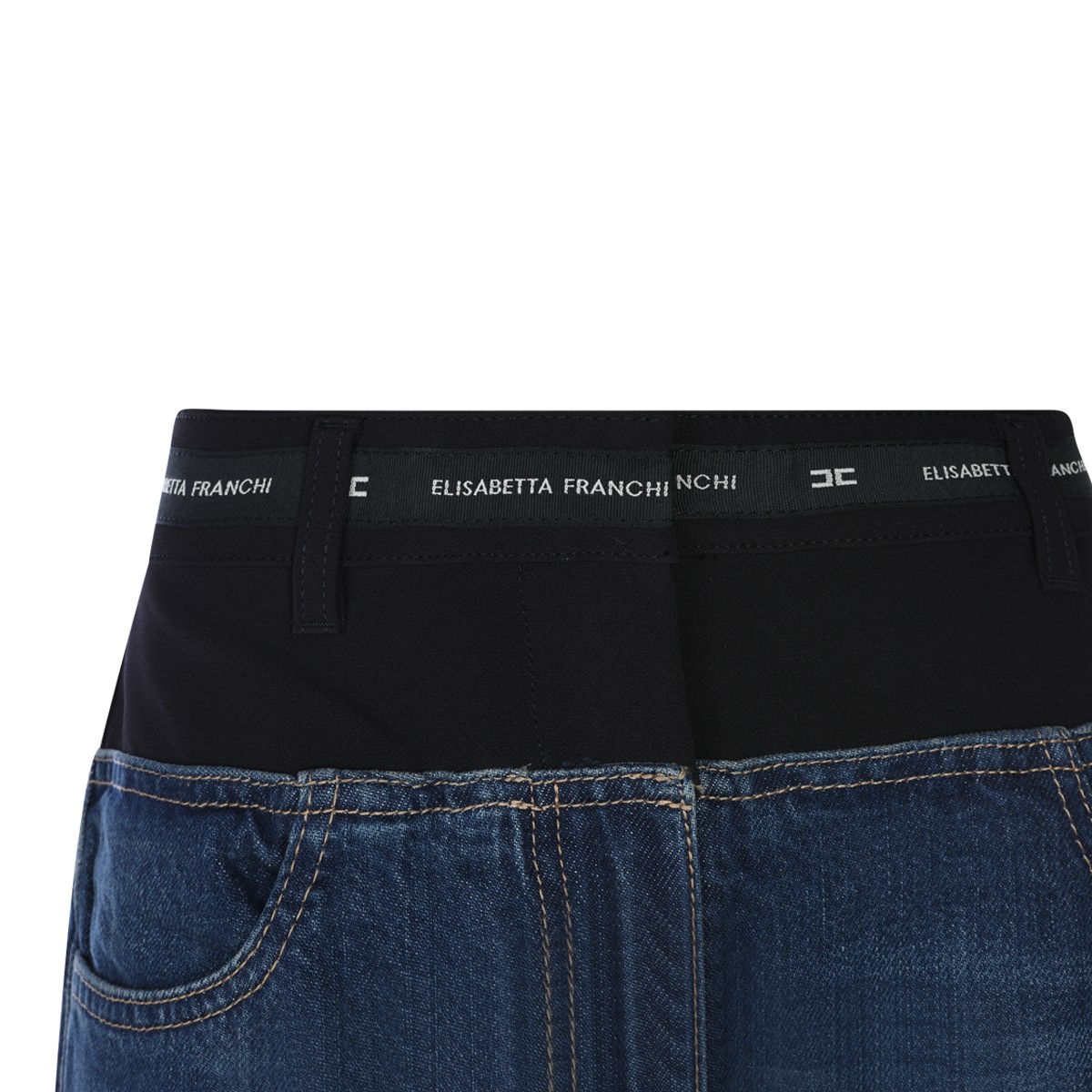 BLUE AND BLACK COTTON JEANS