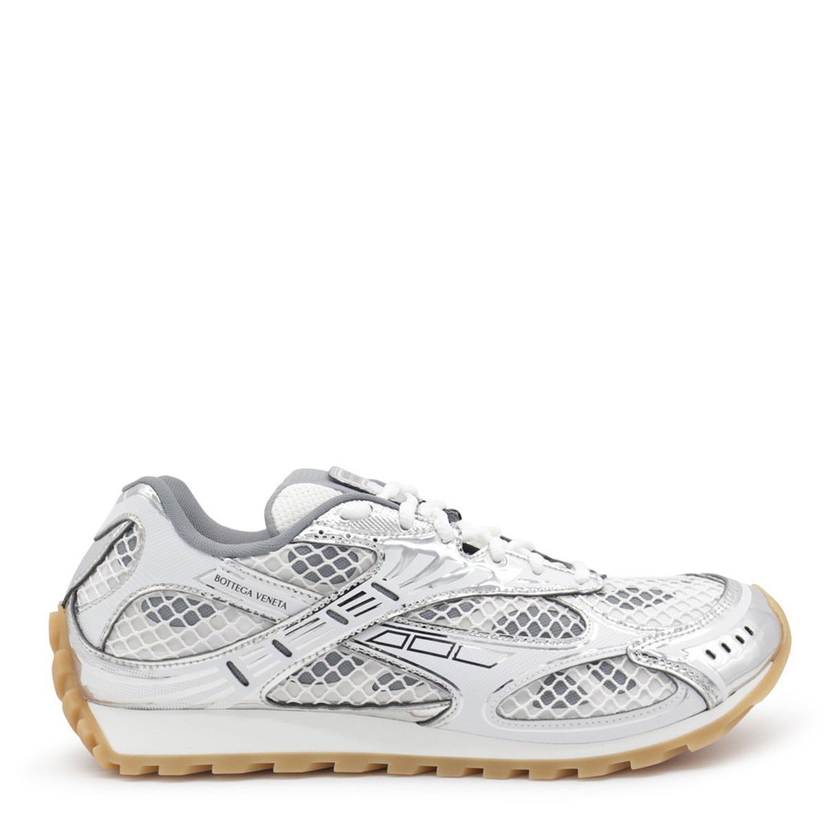SILVER AND WHITE ORBIT SNEAKERS