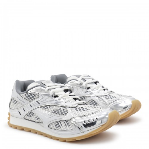 SILVER AND WHITE ORBIT SNEAKERS