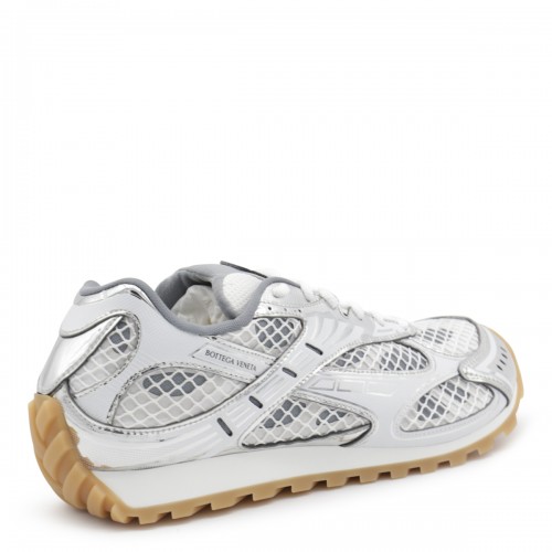 SILVER AND WHITE ORBIT SNEAKERS