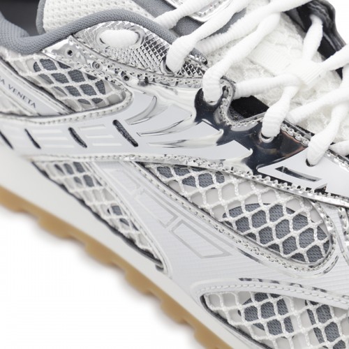 SILVER AND WHITE ORBIT SNEAKERS