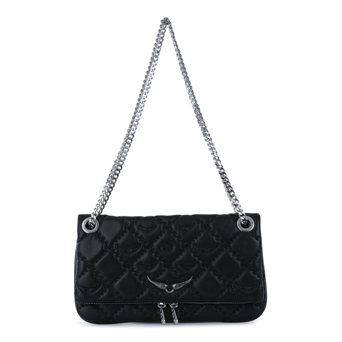 BLACK LEATHER ROCK II SHOULDER BAG