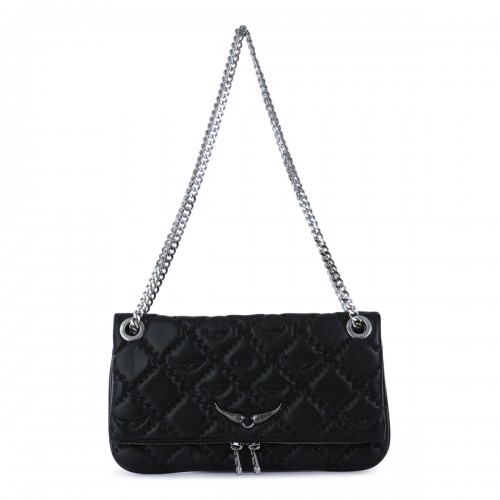 BLACK LEATHER ROCK II SHOULDER BAG