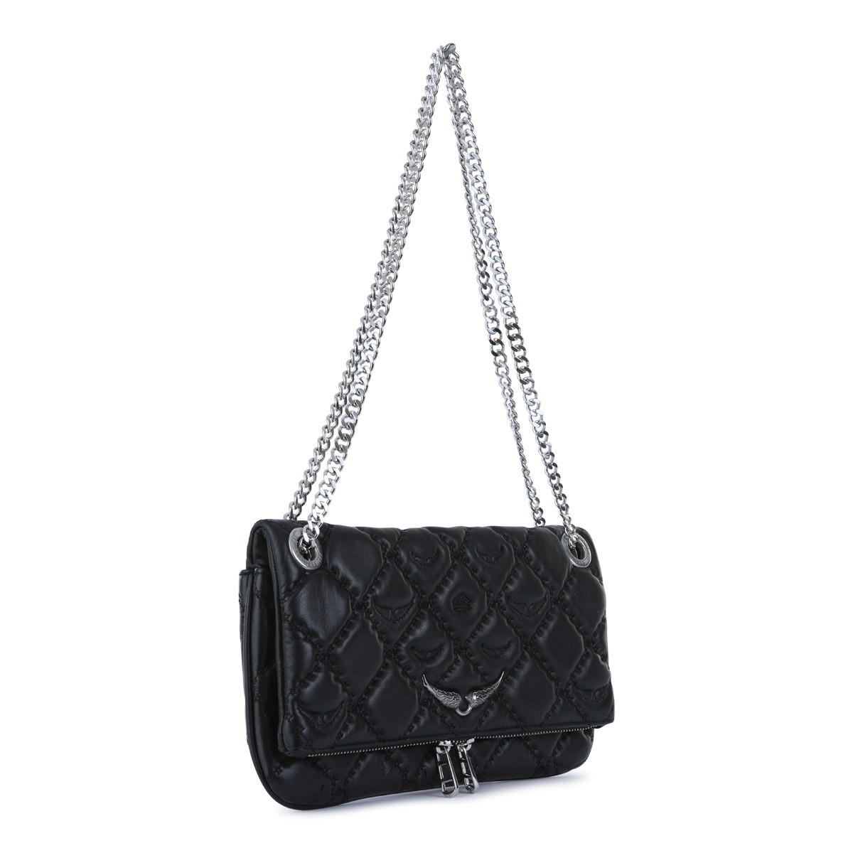 BLACK LEATHER ROCK II SHOULDER BAG