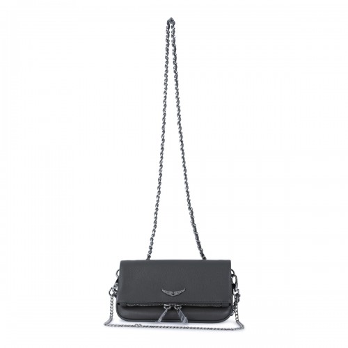 BLACK LEATHER ROCK NANO SHOULDER BAG