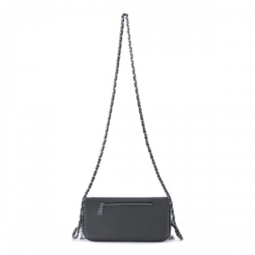BLACK LEATHER ROCK NANO SHOULDER BAG