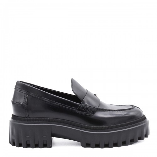BLACK LEATHER LOAFERS