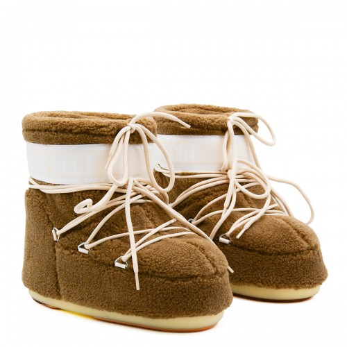 BROWN ICON LOW FLEECE BOOTS