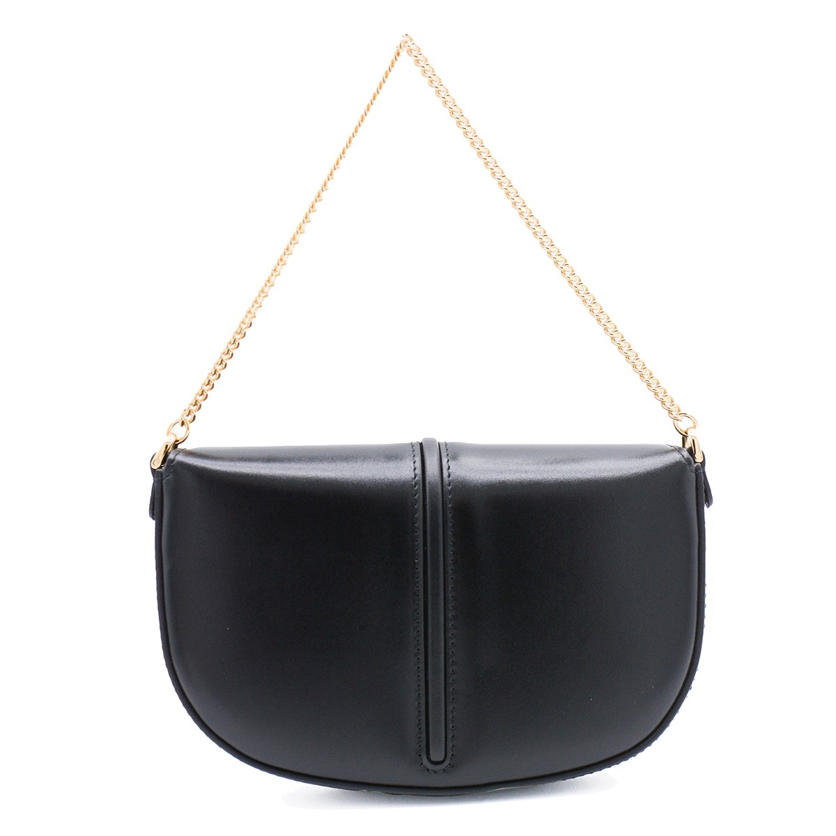 BLACK LEATHER FENDIGRAPHY MINI BAG
