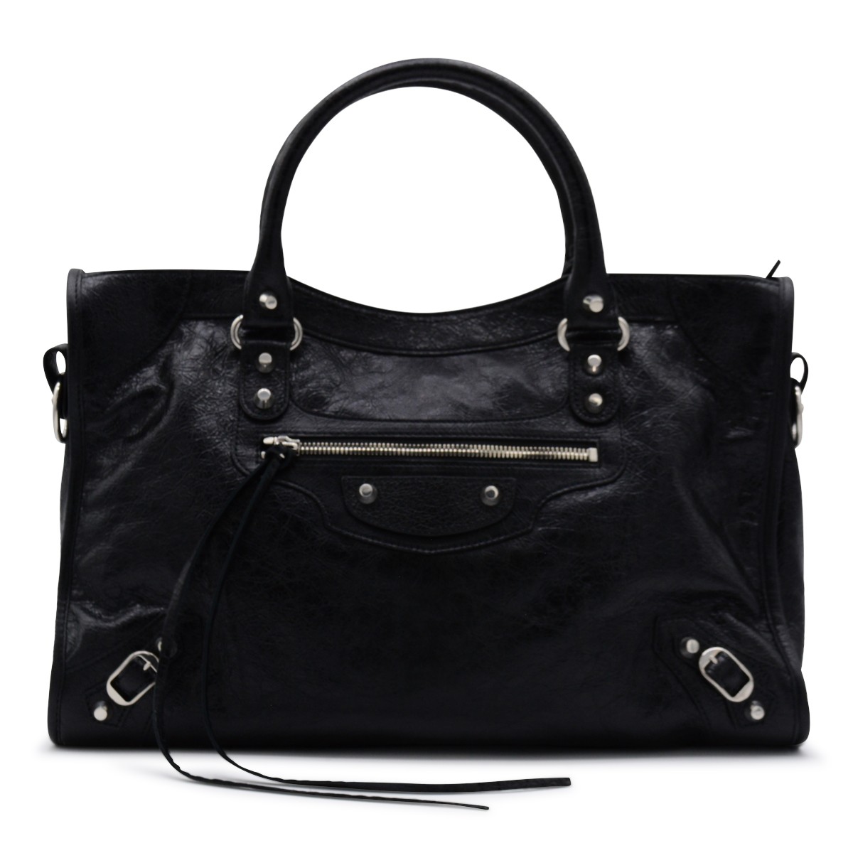 BLACK LEATHER LE CITY MEDIUM TOP...