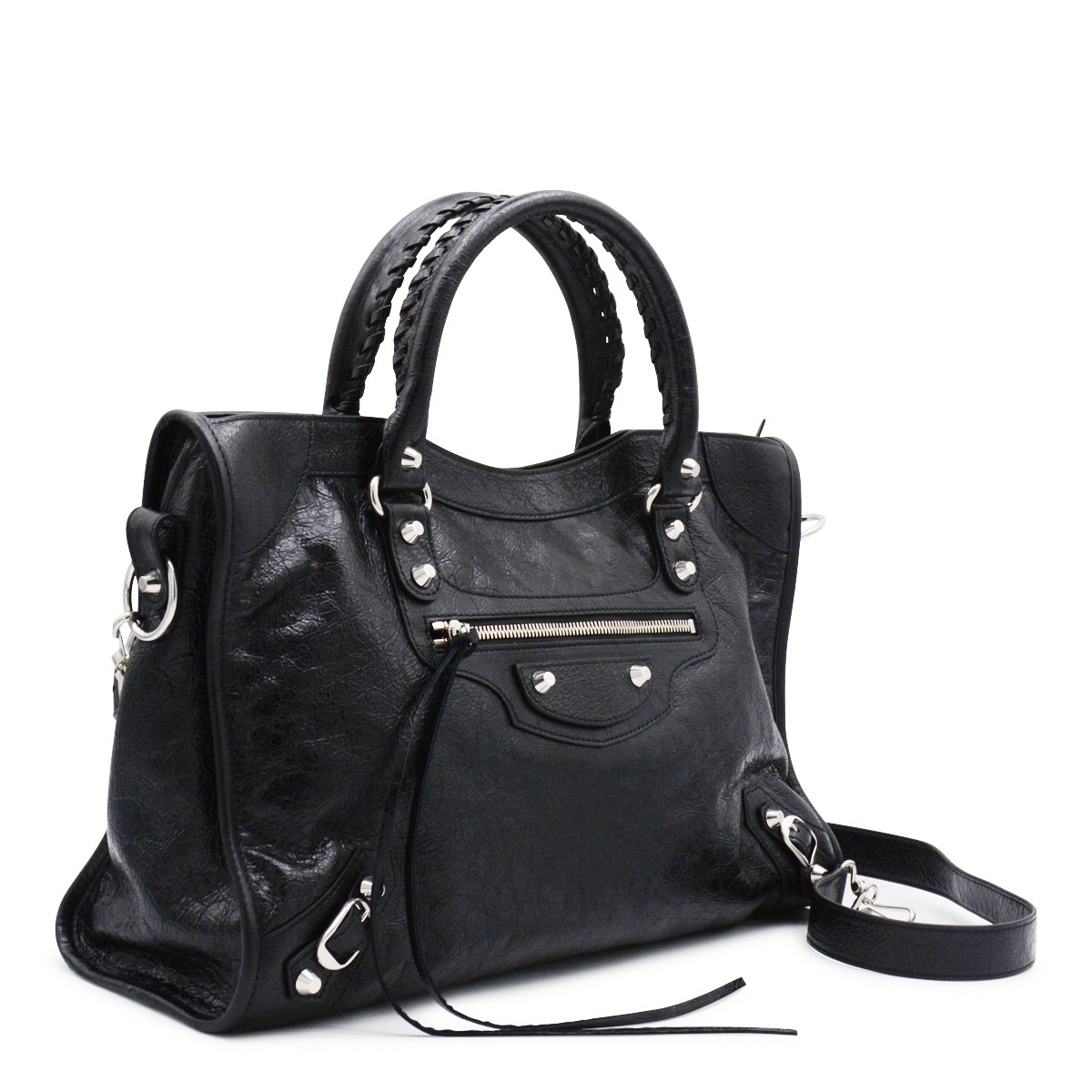 BLACK LEATHER LE CITY MEDIUM TOP...