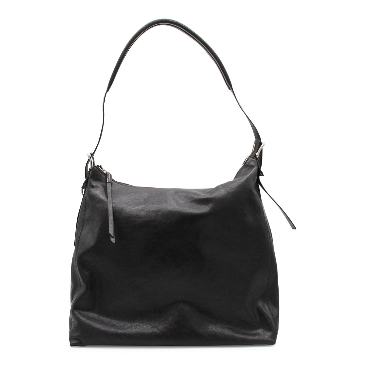 DARK CHOCOLATE LEATHER HOBO SHOULDER BAG